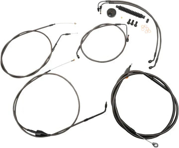 Harley Davidson Flhr [LA CHOPPERS] - Standard Midnight Braided Handlebar/Brake Line Kit