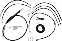 Harley Davidson Fxdrs 114 [LA CHOPPERS] - Complete Black Vinyl Braided Handlebar Cable/Brake Line Kit
