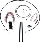 Harley Davidson Flhx [BURLY BRAND] - Complete Black Vinyl Handlebar Cable/Line Set for Ape Hanger