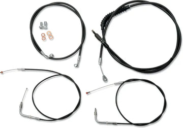 Harley Davidson Fxst [LA CHOPPERS] - Standard Black Vinyl Handlebar Cable/Brake Line Kit