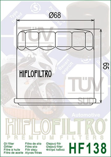 Suzuki GSX -8S GSX800S [HiFlofiltro] - Racing oil filter - 0