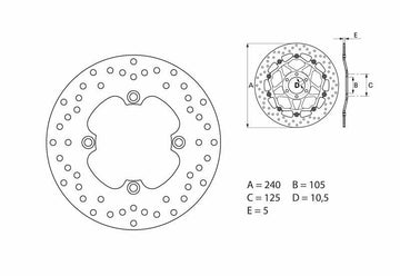 Honda 750 Cb Seven Fifty [BREMBO] - Series Oro round rigid brake disc