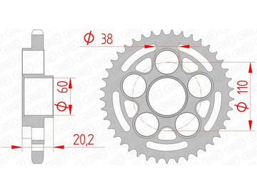 Hypermotard 796 [AFAM] - Sprocket Steel Standard - 525