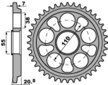 Ducati Hypermotard 796 [PBR] - Sprocket aluminum reinforced - 525 - 0