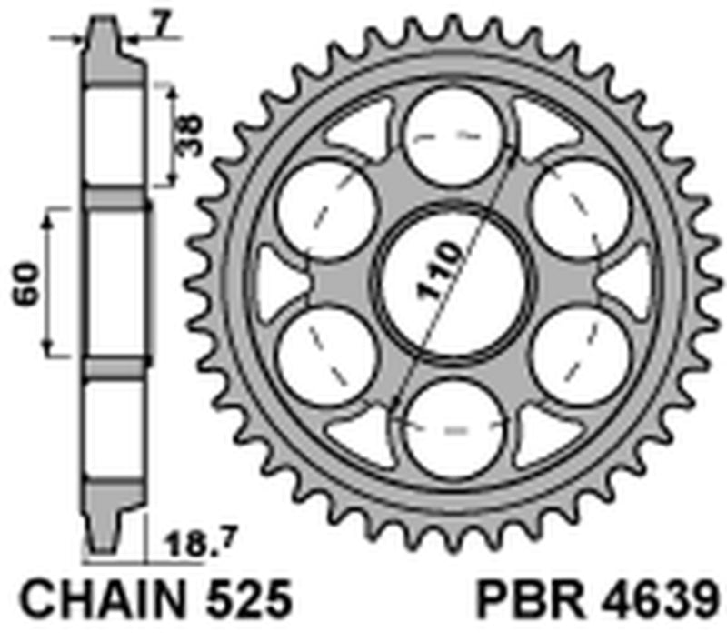 Ducati Monster 1200 [PBR] - Sprocket aluminum reinforced - 525