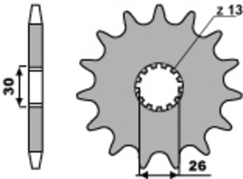 Triumph Tiger 885i [PBR] - Standard steel pinion at the front