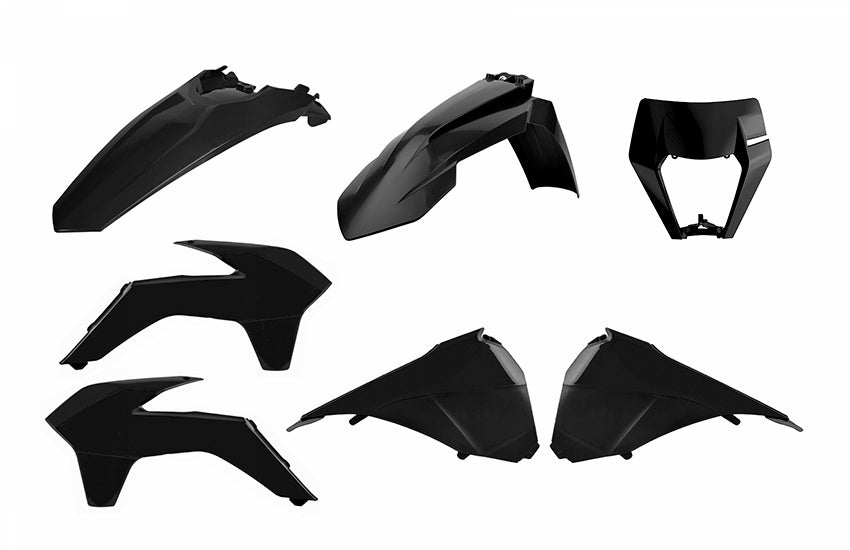 KTM 125 EXC SIX Days [2014-2016] - Enduro Restyling Plastik-Kit Schwarz KTM EXC