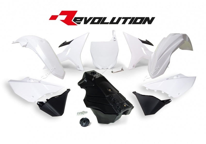 Yamaha YZ 250 (CG 13) [2003] - Revolution Plastik-Kit mit Tank Schwarz/Weiß Yamaha YZ125/250