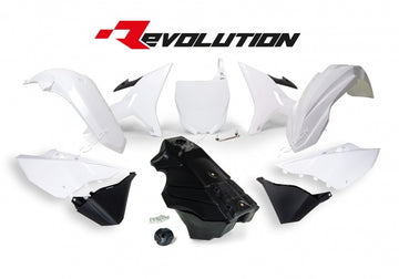 Yamaha YZ 250 (CG 13) [2003] - Revolution Plastik-Kit mit Tank Schwarz/Weiß Yamaha YZ125/250