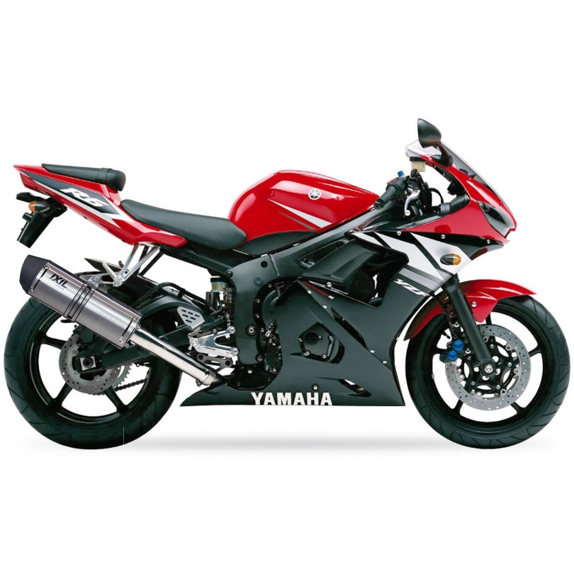 Yamaha YZF-R 6 (RJ 05) [2003] - Hexoval Endtopf Edelstahl / Endkappe Edelstahl schwarz - OY9053VSE