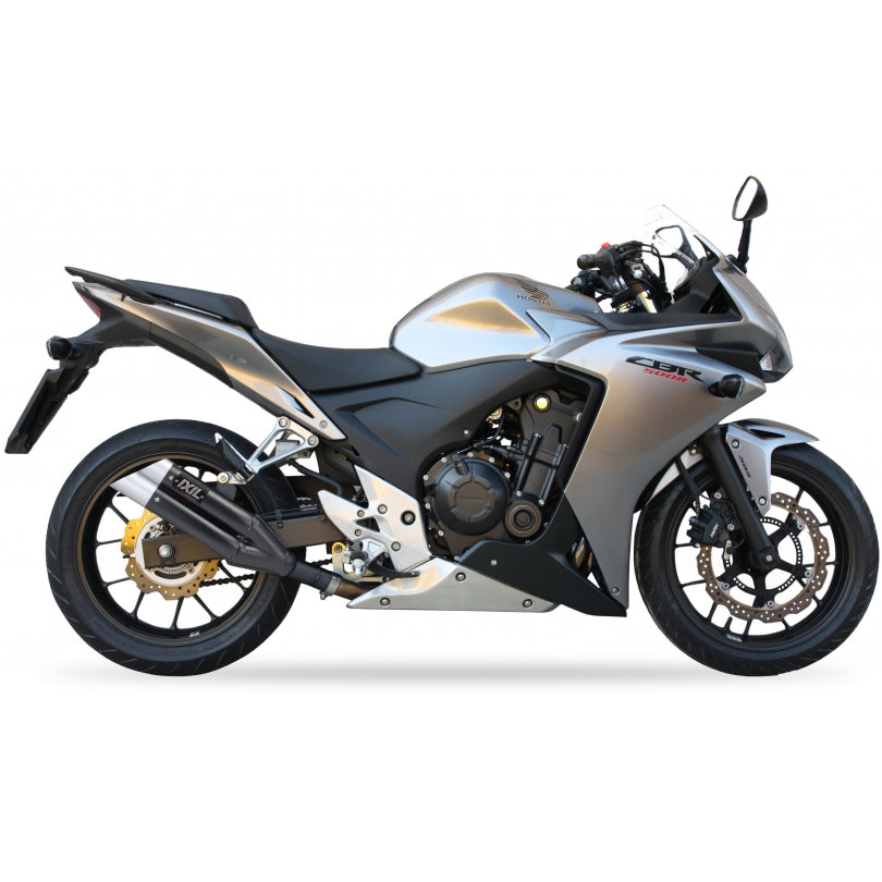 Honda CBR 500 R ABS PC44 [2013-2015] - Hyperlow Endtopf Edelstahl schwarz / Endkappe Aluminium - XH6333XB