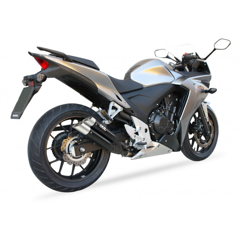 Honda CB 500 X ABS (PC 46) [2013-2016] - Hyperlow Endtopf Edelstahl schwarz / Endkappe Aluminium - XH6333XB