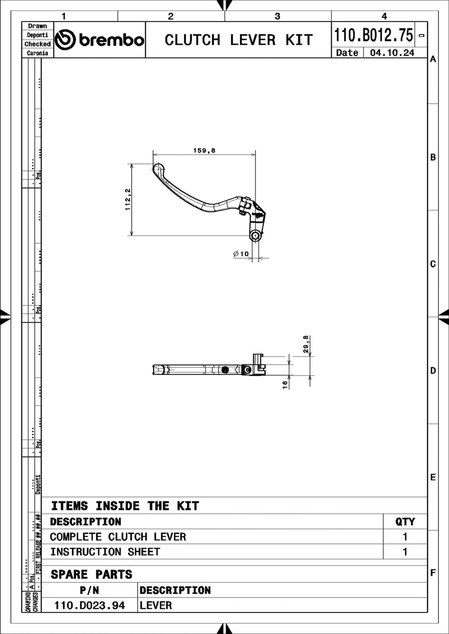Bmw S 1000 RR 0524 [2012-2014] - UPGRADE RCS Style Kupplungshebel
