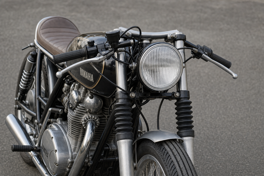 Anwendungsbeispiel: Universal-Scheinwerfer an Yamaha XS 650