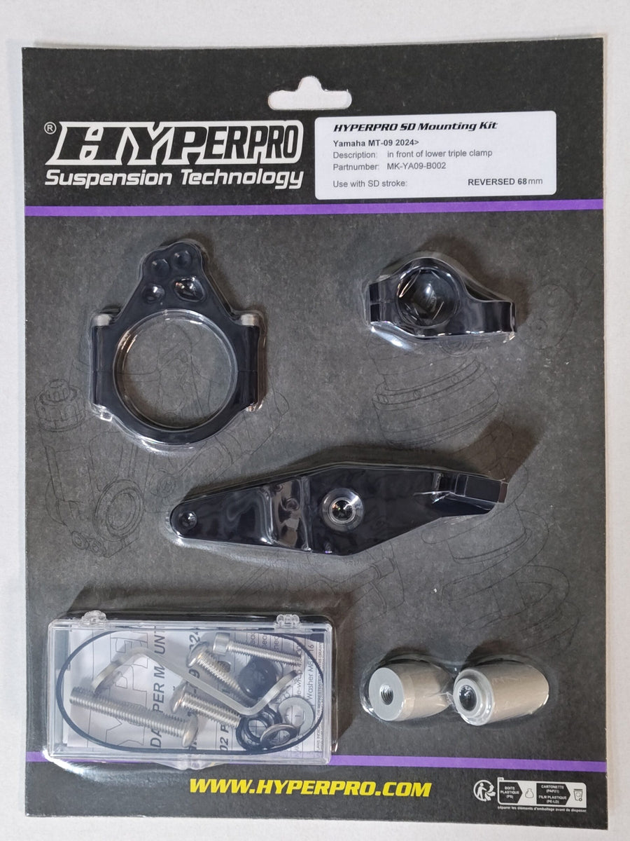 Yamaha MT-09 [HYPERPRO] - Steering Damper Mounting Kit, Black (MK-YA09-B002-B)