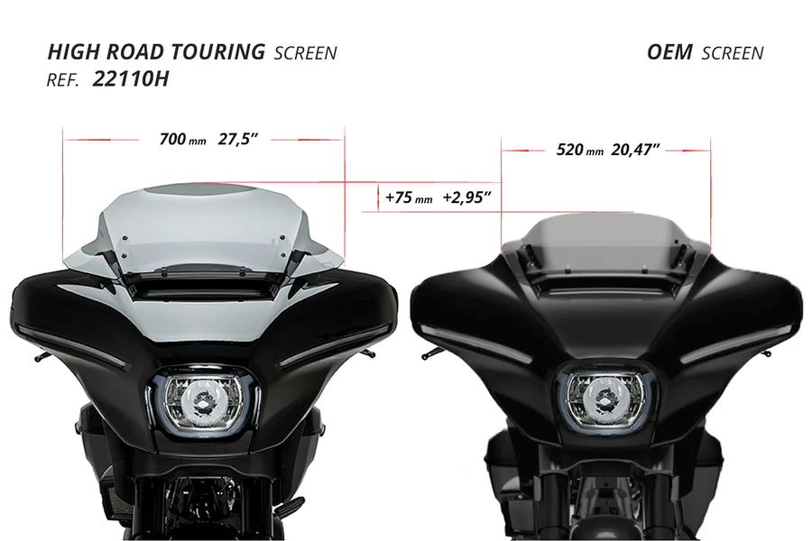 HARLEY-DAVIDSON STREET GLIDE FLHX [2025] - High-Road Touring Windshield | Clear | PUIG 22110W