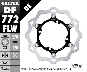 Sherco ST 250 [2016] - floating wave brake disc, grooved – picture 2