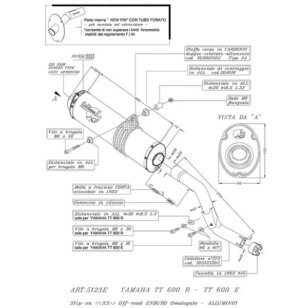 Yamaha 600 [LEOVINCE] – LV-X slip-on silencer