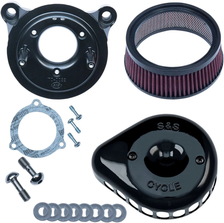 Harley-Davidson FLSTFB 1690 Fat Boy Special [2016-2017] - Mini Teardrop Stealth Luftfilter-Kit – Oberfläche: Schwarz – Bild 1