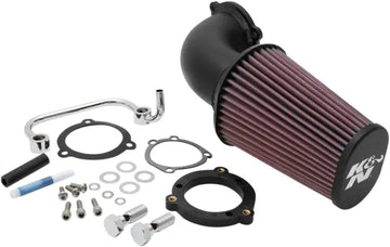 Harley Davidson Sportster 883 Iron XL 883 N [K & N] - Aircharger® Intake System with Mandrel-Bent Aluminum Intake Pipe Kit