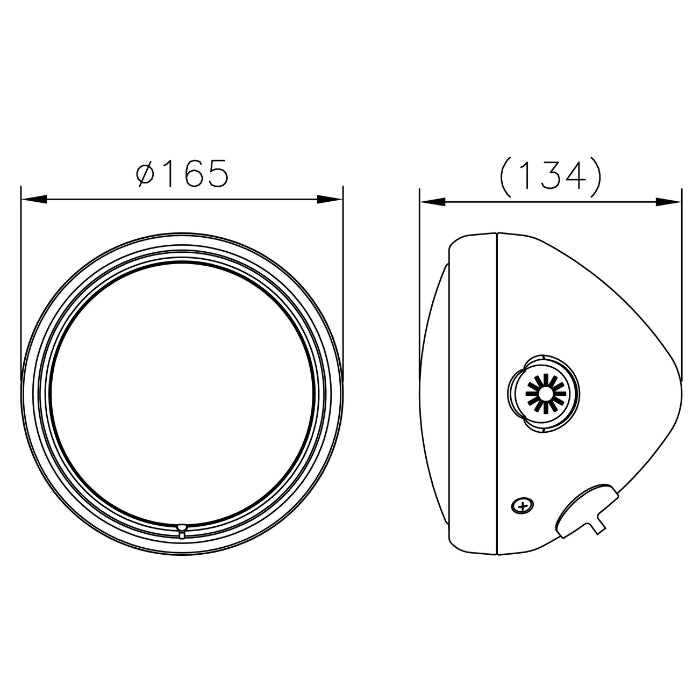BMW R nineT Scrambler – H4 headlight bullet 5¾ inch black