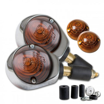 Kawasaki VN 800 Classic – Oxeye halogen handlebar end indicators chrome for universal conversion