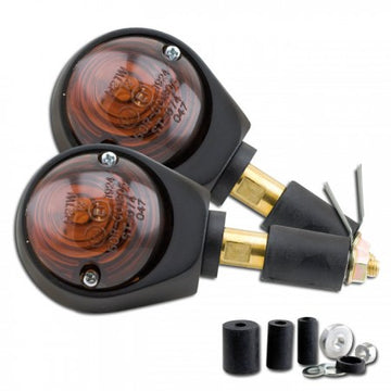 Triumph Bonneville T100 – oxeye halogen handlebar end indicators matt black for universal conversion