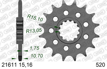 Yamaha MT-07 Y-AMT [2025-2026] - Kettenkit 520XSR 16/43-108 - Standard Kettenrad