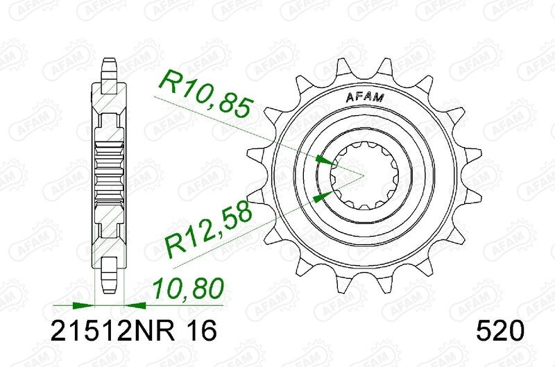 Yamaha XJ 6 S Diversion (RJ 22) [2013-2016] - Kettenkit 520 XSR4 - 16/46-118 - Standard Kettenrad Stahl