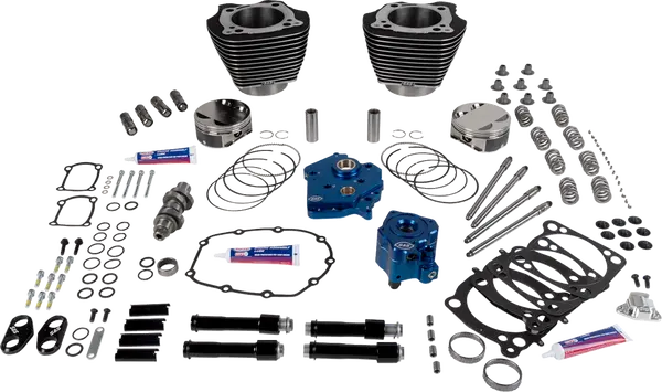 Harley-Davidson FLHCS 1923 Softail Heritage Classic 117 [2026] - 129" Power Package Motorleistungs-Kit – Oberfläche: Schwarz, Hervorgehobene Lamellen – Merkmal: Schwarze Stößelstangenrohre – Bild 2