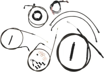 Harley Davidson Fxsb [LA CHOPPERS] - Complete Midnight Braided Handlebar Cable/Brake Line Kit