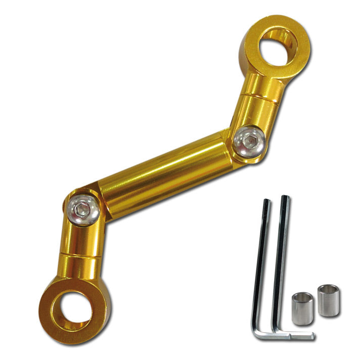 Adapter Bremsbehälter – 2-Fach 180° und Verschraubung 360° verstellbar, Aluminium, gold eloxiert