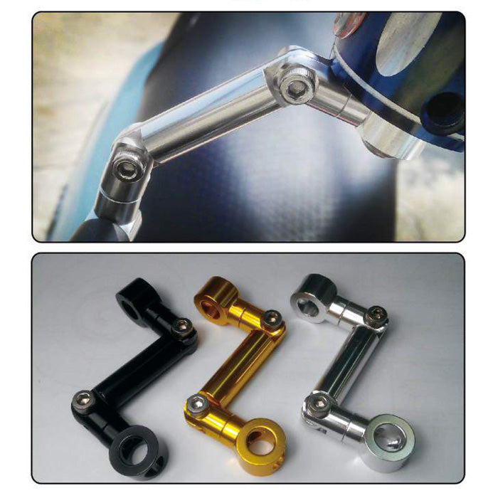 Adapter Bremsbehälter – 2-Fach 180° und Verschraubung 360° verstellbar, Aluminium, gold eloxiert