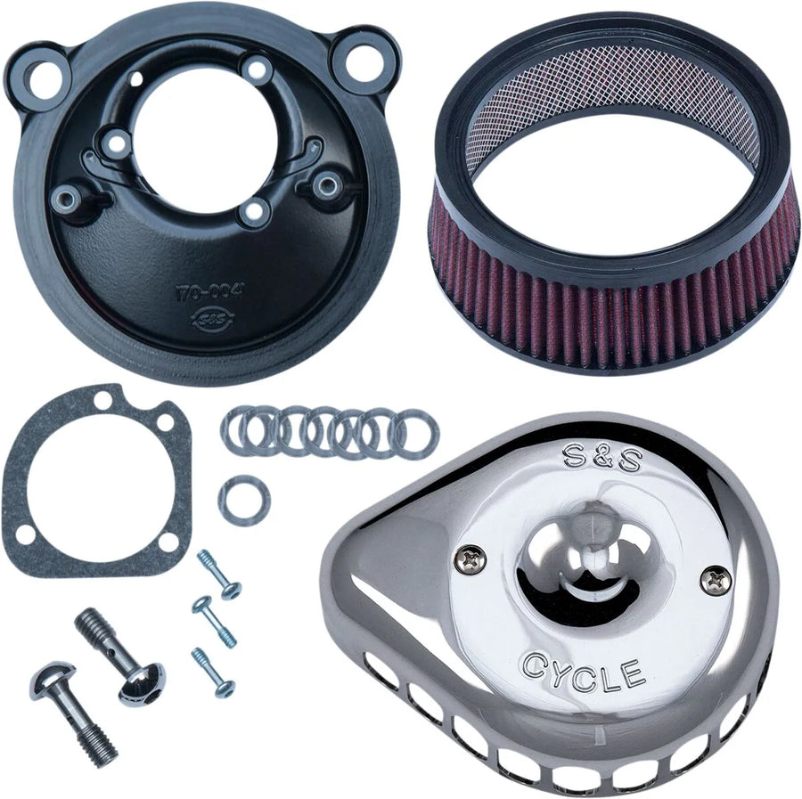 Harley-Davidson XL 1200 C Sportster Custom [2020] - Mini Teardrop Stealth Luftfilter-Kit – Oberfläche: Silber – Bild 1
