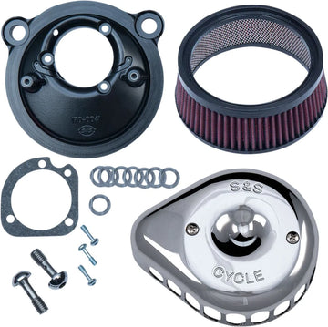 Harley-Davidson Xl 883 R Roadster [2009-2010, 2013] - Mini Teardrop Stealth Luftfilter-Kit – Oberfläche: Silber – Bild 1
