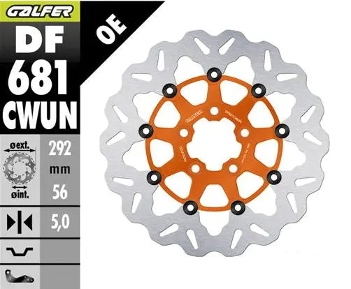 Harley-Davidson XL 883 R Roadster [2010-2013, 2014-2015] - Floating wave brake disc - Surface: orange, silver, stainless steel - Image 1
