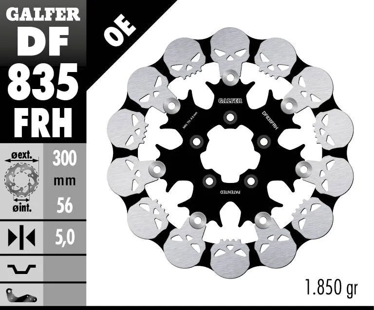 Harley-Davidson XL 883 R Roadster [2015] - Floating brake disc Skull - Image 2