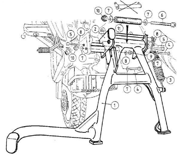 Moto Guzzi Breva V 750 ie [2003-2013] - center stand black