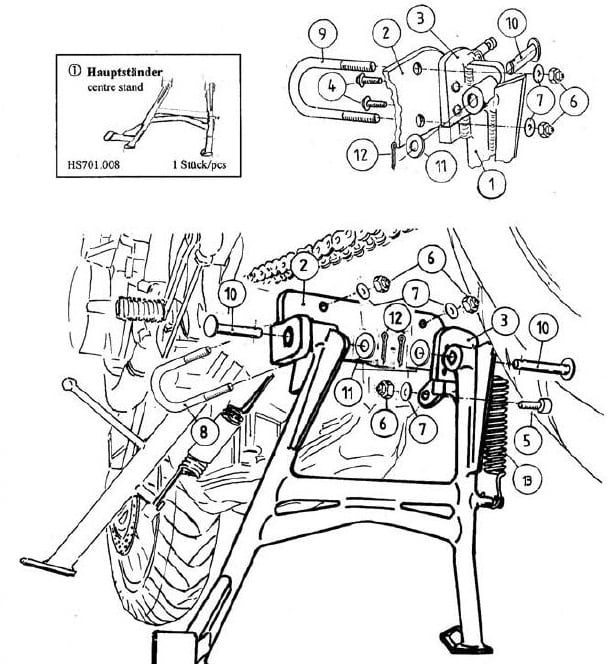 Honda CB 600 F Hornet [2003-2006] - center stand black