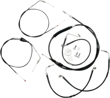 Harley Davidson Flhtcui [LA CHOPPERS] - Standard Black Vinyl Handlebar Cable/Brake Line Kit