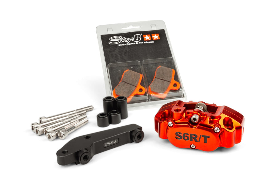 Yamaha Aerox 50 2T LC [2000–] - 4-Kolben Bremssattel mit Adapter Orange