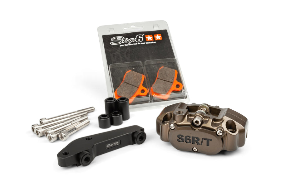 MBK Nitro 50 2T LC [–1998] - 4-Kolben-Bremssattel mit Adapter eloxiert