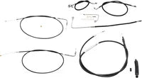 Harley Davidson FLS [LA CHOPPERS] - Standard Black Vinyl Handlebar Cable/Brake Line Kit