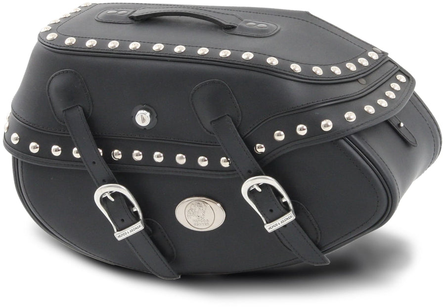 Motorradtasche [Hepco & Becker] - Leder Buffalo Custom links – Rohrpacktaschenhalter