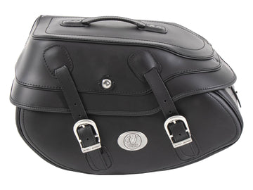 Motorcycle bag [Hepco & Becker] - Leather Buffalo black left - tube pannier holder