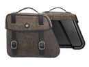 Motorcycle bag [Hepco & Becker] - leather bag set Rugged Cutout 19 L incl. quick release - brown - cutout