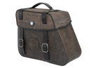 Motorcycle bag [Hepco & Becker] - Rugged leather brown left – cutout
