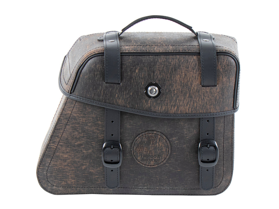 Motorcycle bag [Hepco & Becker] - leather bag set Rugged Cutout 19 L incl. quick release - cutout
