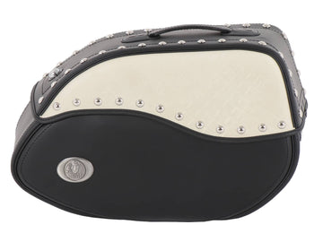 Motorcycle bag [Hepco & Becker] - Ivory leather right - tube pannier holder