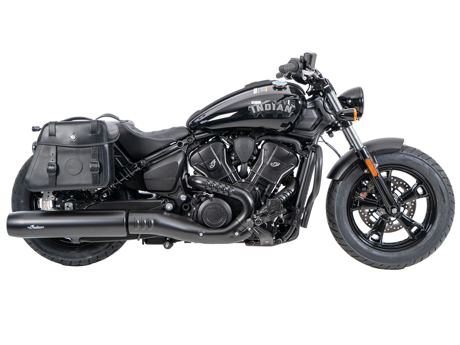 Indian Sport Scout [2025-2026] - Set: Ledertaschenhalter Cutout schwarz inkl. Rugged Ledertaschen schwarz